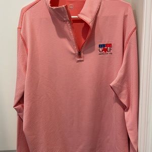 Mens XL Peter Millar Salmon Quarter Zip